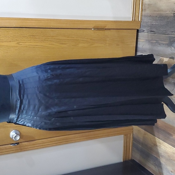 Saks Fifth Avenue black pleated silk maxi skirt - Picture 3 of 4